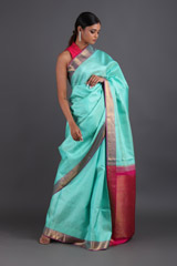 Turquoise Silk SareeIMG_9474
