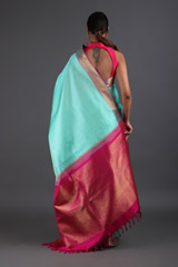 Turquoise Silk SareeIMG_9477