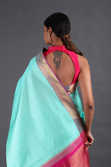 Turquoise Silk SareeIMG_9478