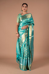 Blue Silk Zari Saree