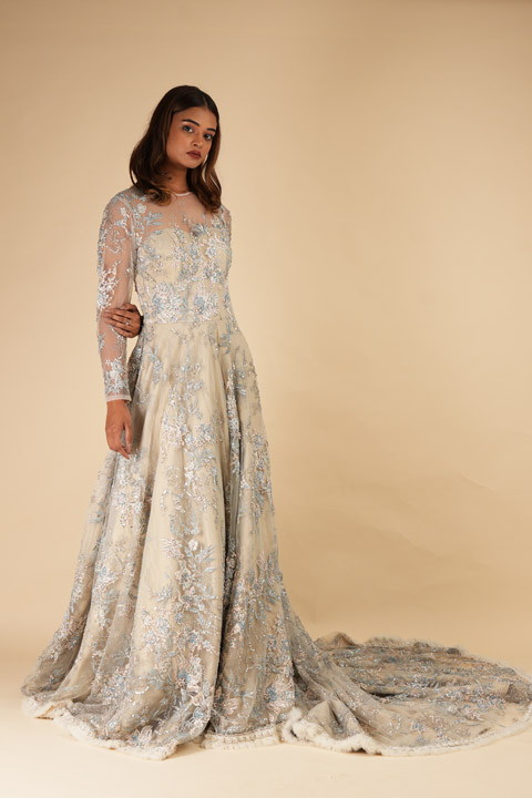 Beige Trail Gown