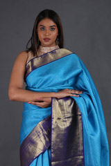 Light Blue Silk SareeIMG_4371