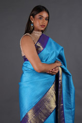 Light Blue Silk SareeIMG_4373