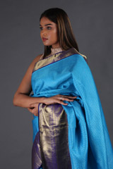 Light Blue Silk SareeIMG_4375