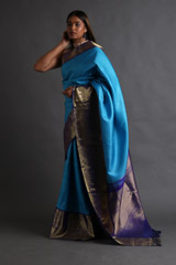 Light Blue Silk SareeIMG_4376