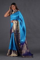 Light Blue Silk SareeIMG_4377