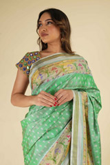 Green Ikkat Silk SareeDSC06165