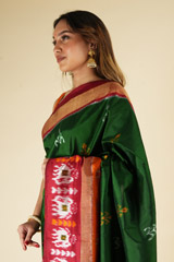 Green  Orange Silk SareeDSC06286