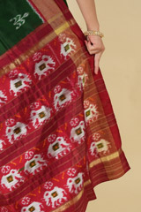 Green  Orange Silk SareeDSC06289