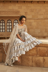 Silver Tiered Lehenga2