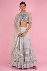 Silver Tiered LehengaDSC07112