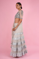 Silver Tiered LehengaDSC07113