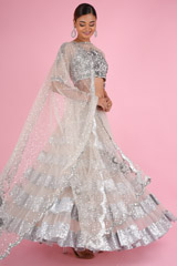 Silver Tiered LehengaDSC07115