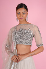 Silver Tiered LehengaDSC07116