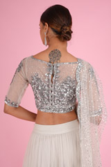 Silver Tiered LehengaDSC07120