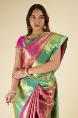 Pink and Green Silk SareeDSC06301