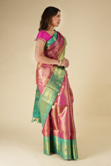 Pink and Green Silk SareeDSC06303