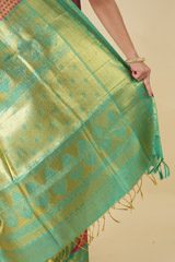 Pink and Green Silk SareeDSC06305
