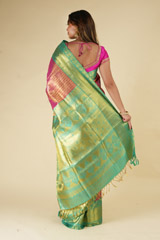 Pink and Green Silk SareeDSC06307