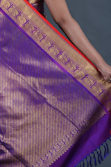 Purple Checkered Silk SareeIMG_4616