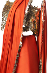 Orange Cotton  Satin  Saree11