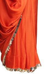 Orange Cotton  Satin  Saree9