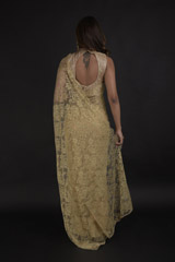 Brown Lace Saree_DTR0388