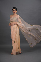Peach Organza Saree718_video
