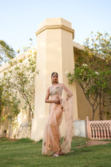Peach Organza SareeDSC06991