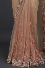 Peach Pearl Net Belt SareeIMG_3401