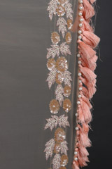 Peach Pearl Net Belt SareeIMG_3415