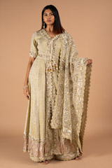 Beige Anarkali set