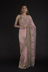 Pink Embellished Saree