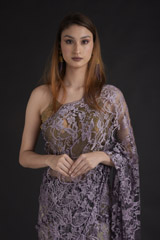 Lilac Lace Saree_DTR2210