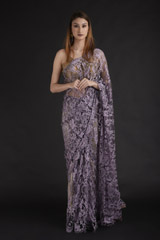 Lilac Lace Saree