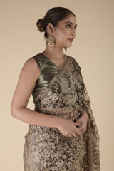 Copper Lace Saree_DTR2162
