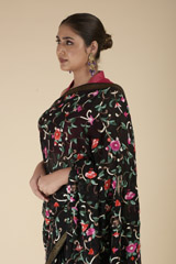 Black Floral Saree_DTR2204