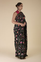 Black Floral Saree_DTR2206