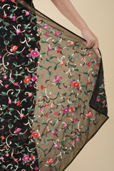 Black Floral Saree_DTR2207