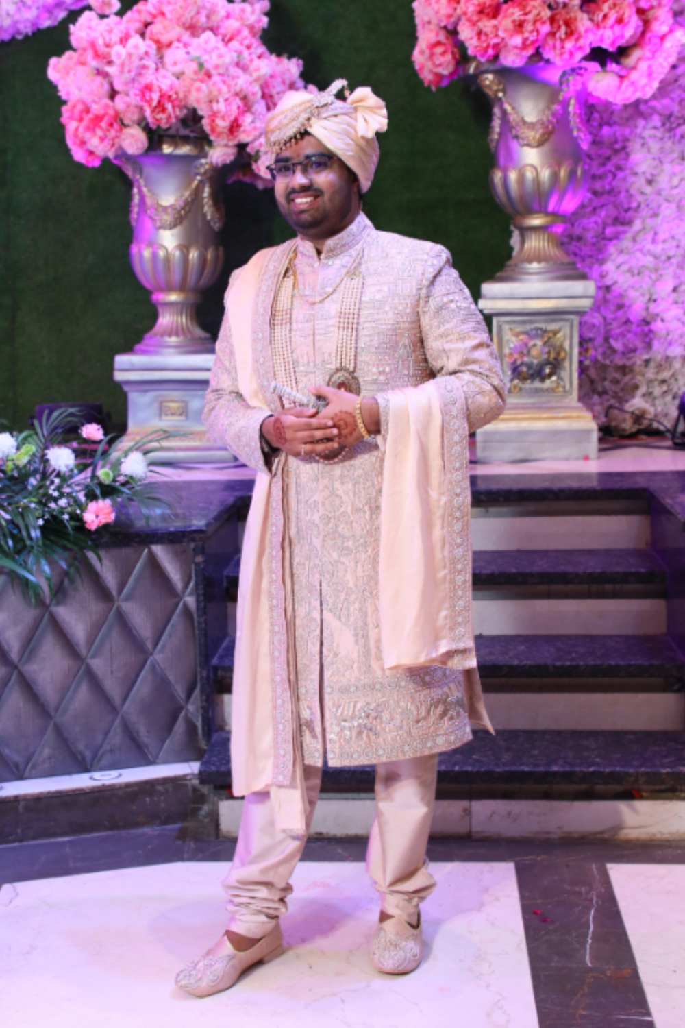 Muted Gold Beige Sherwani Set