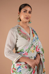 Mint Crepe Saree BlouseDSC08130
