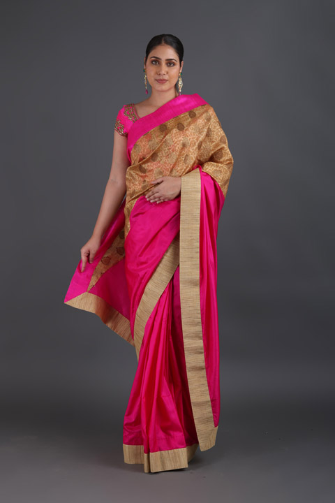 Pink Zari Saree