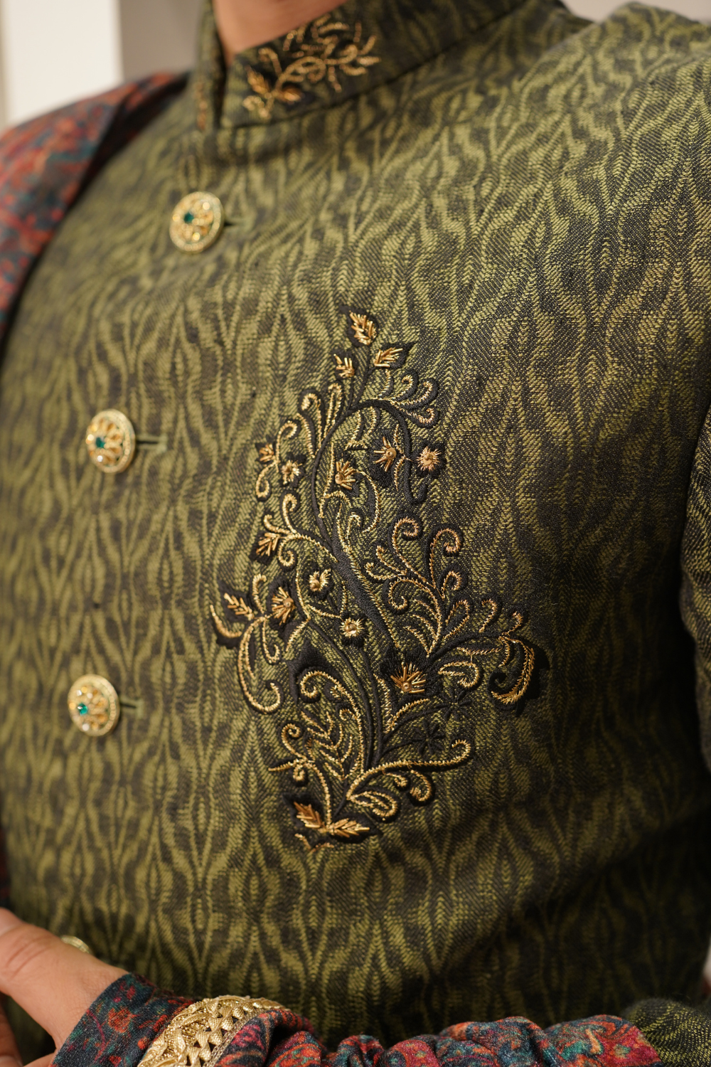 Olive Green Indo- Western Set3