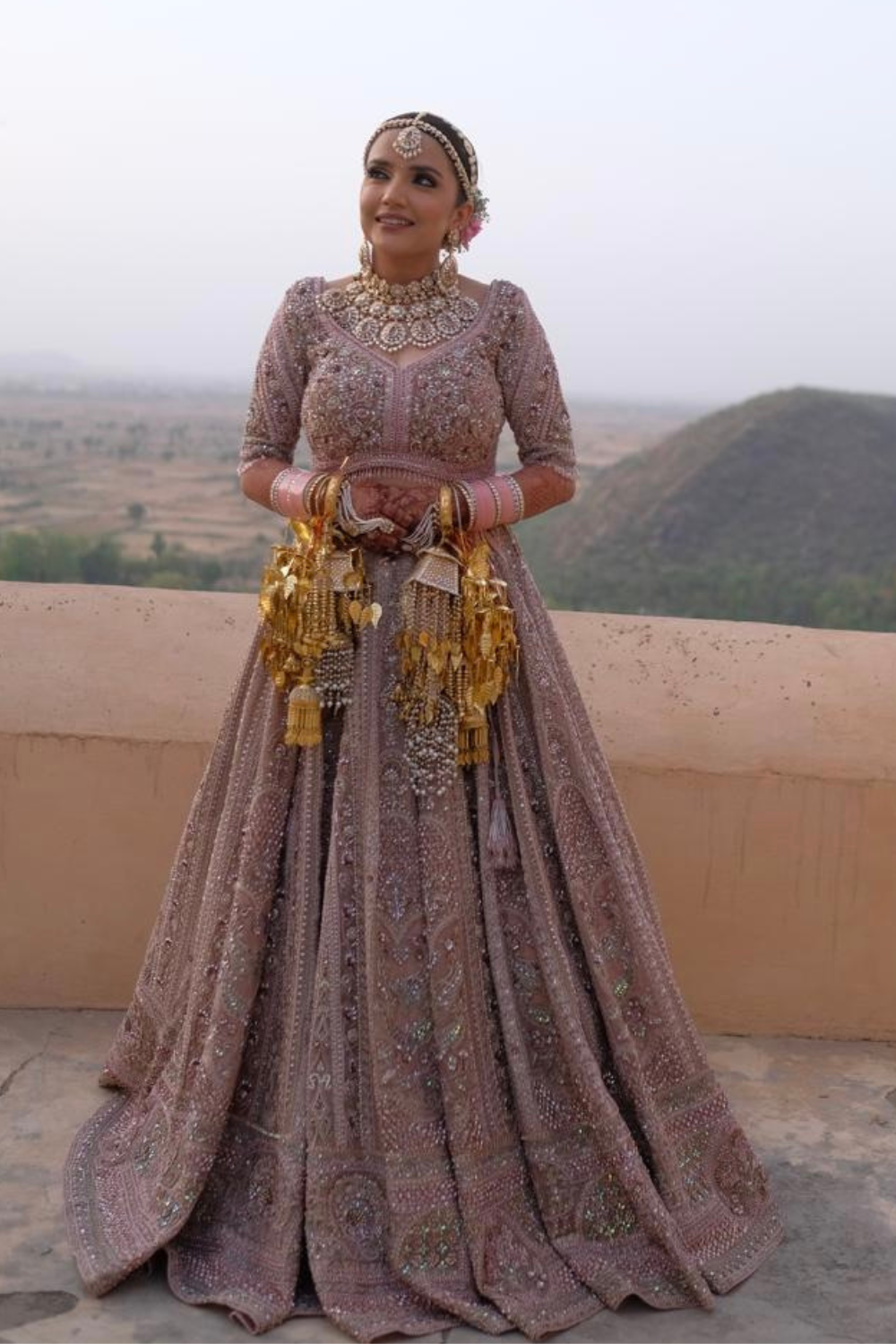 Pale Dusty Rose Pink Lehenga