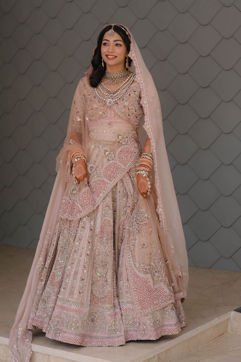 Pale Dusty Rose Pink Lehenga
