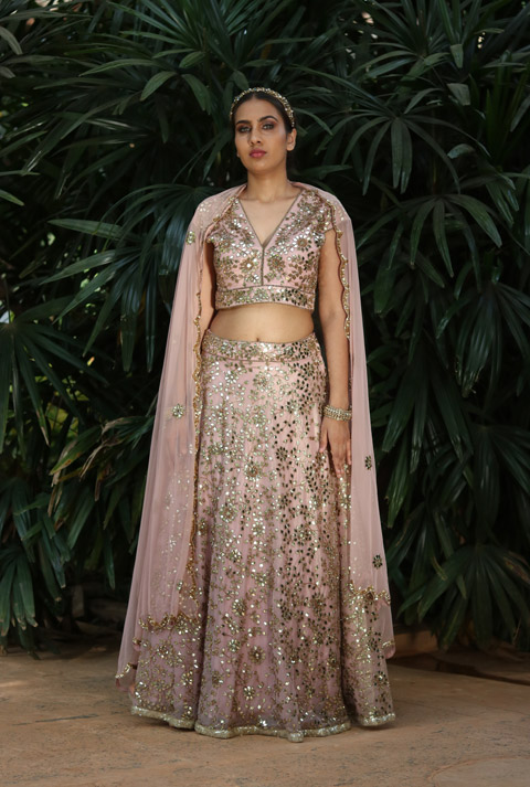 Pink Embellished Lehenga