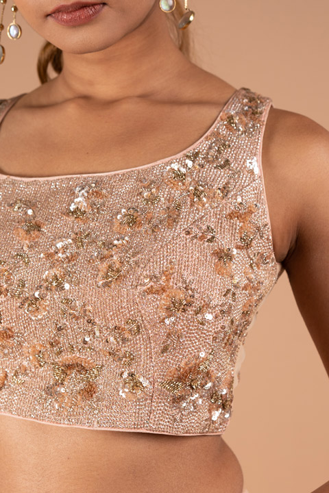 Shimmer Sequins Pastel LehengaDSC09059