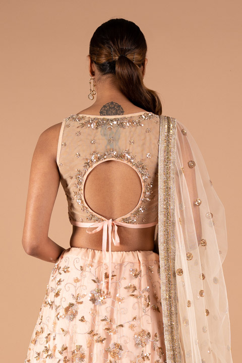 Shimmer Sequins Pastel LehengaDSC09062