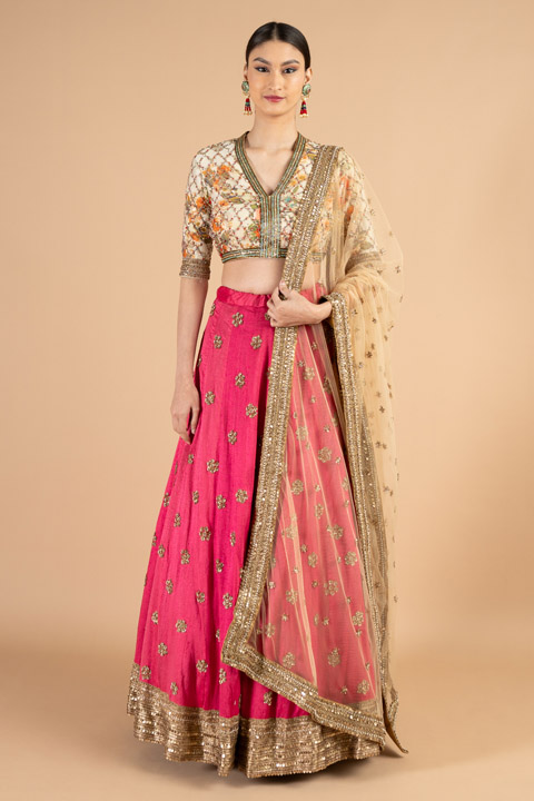 Fuchsia  Lehenga  Set