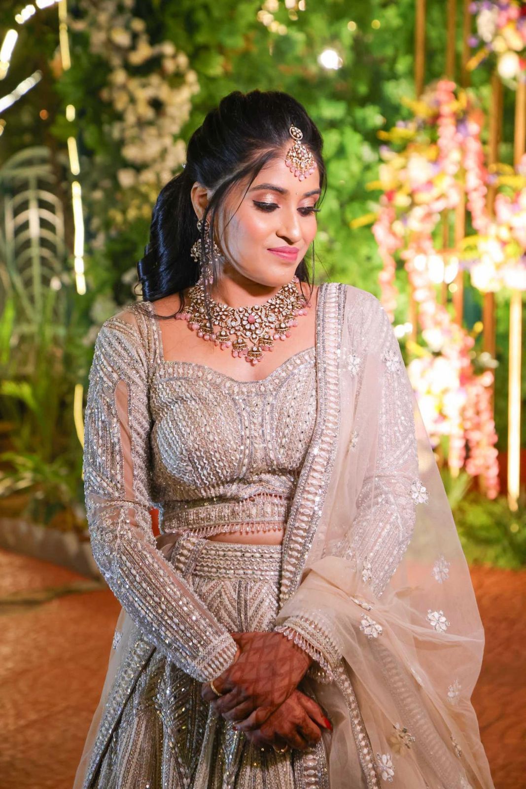 Pastel Peach Heavy Embellished Lehenga